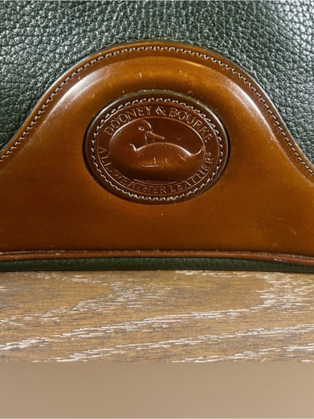 Vintage Dooney & Bourke Green AWL Drawstring Duck Bag Florentine Trim USA - Picture 3 of 14